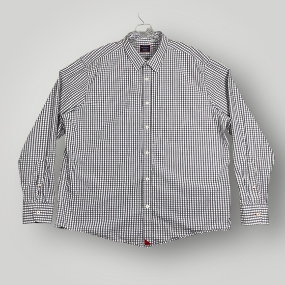 UNTUCKit Other - UNTUCKit Mens XXLarge Gray White Gingham Check Dress Long Sleeve Button Up Shirt